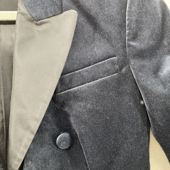 ALC Blazer Jacket Womens 4 Velvet Navy Blue Stanton Double Breasted Two Button - Picture 10 of 12